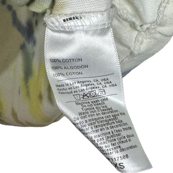 Junk Food Def Leppard Tie Dye Graphic Band Tee XXS Rock Roll Blue Yellow New - Picture 4 of 5